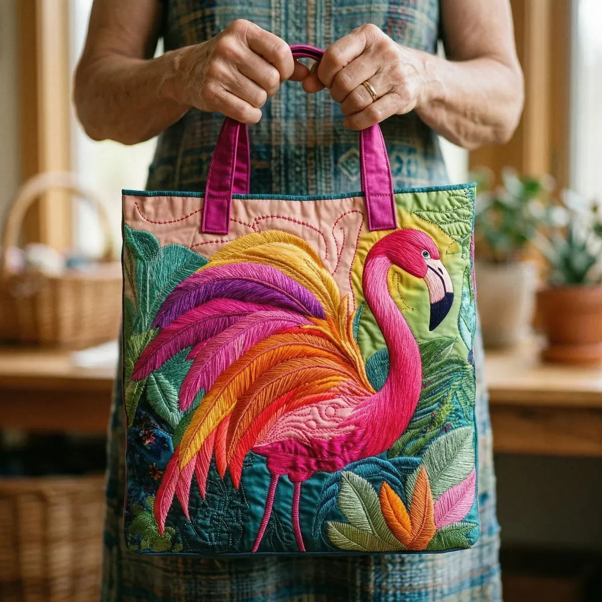 Sac Matelassé - Flamant Arc-en-ciel