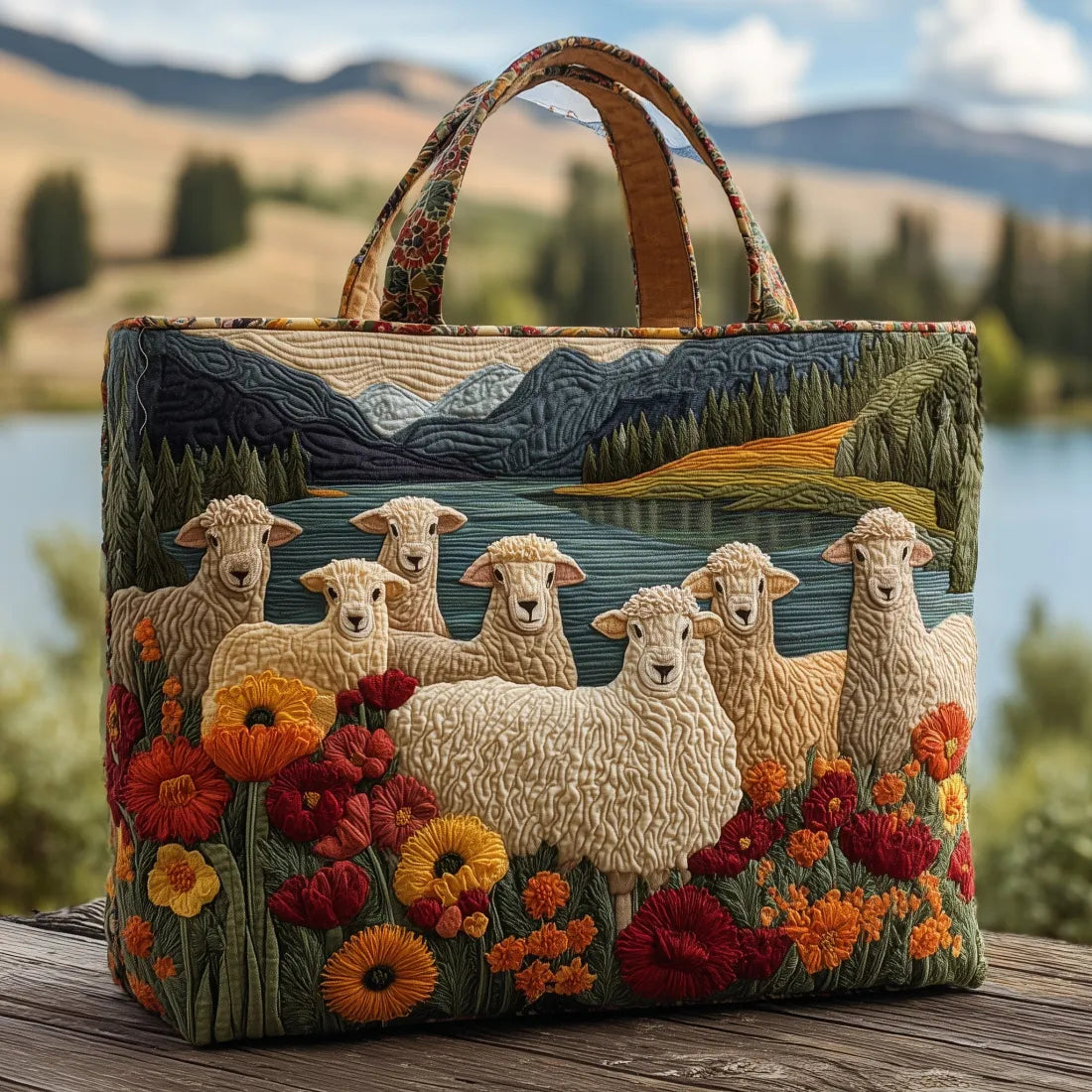 Sac Artisanal - Moutons au Bord du Lac
