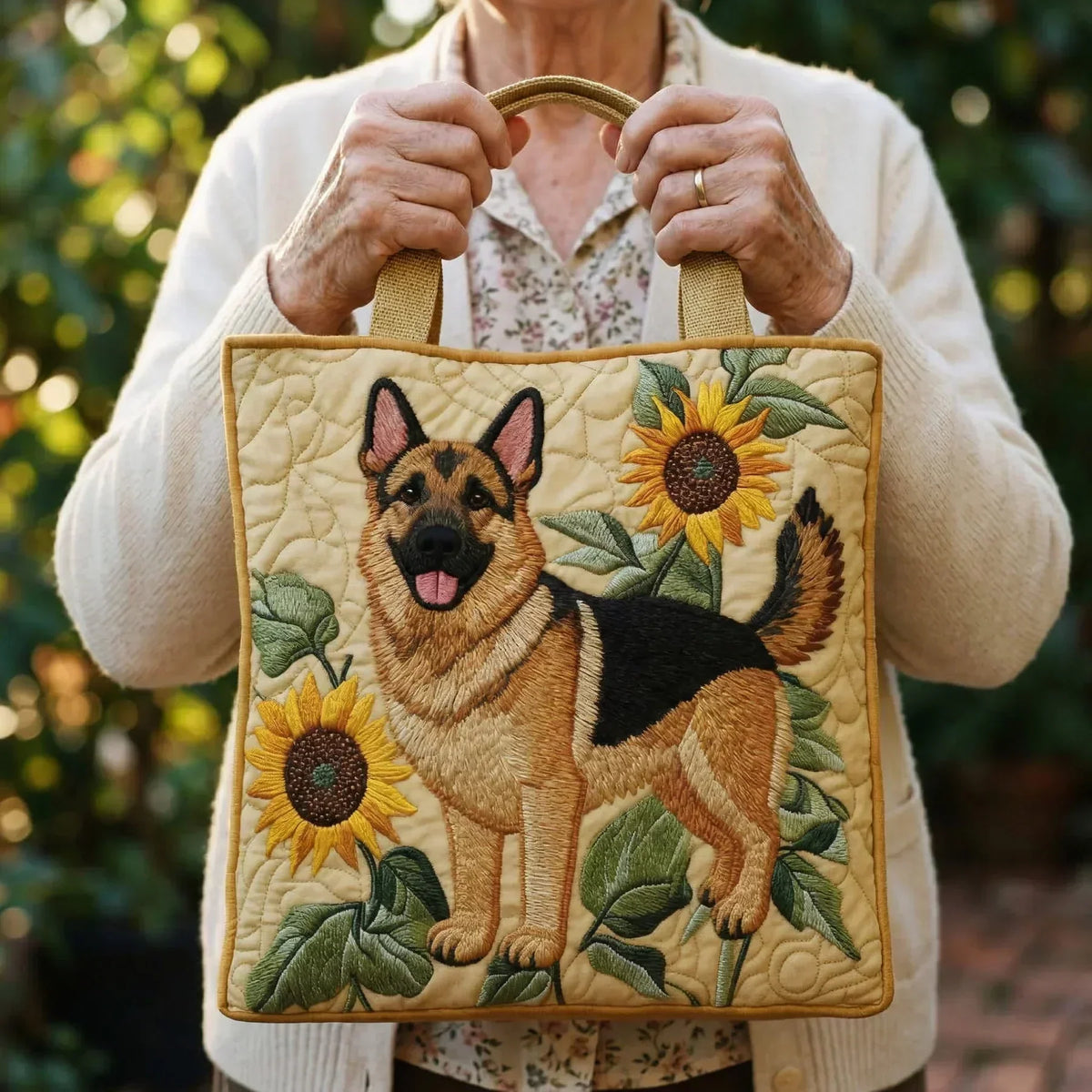 Sac Artisanal - Berger Allemand Fleuri